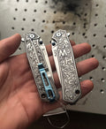 Engraved RUIKE Folding Knife — Floral Scrollwork view 4