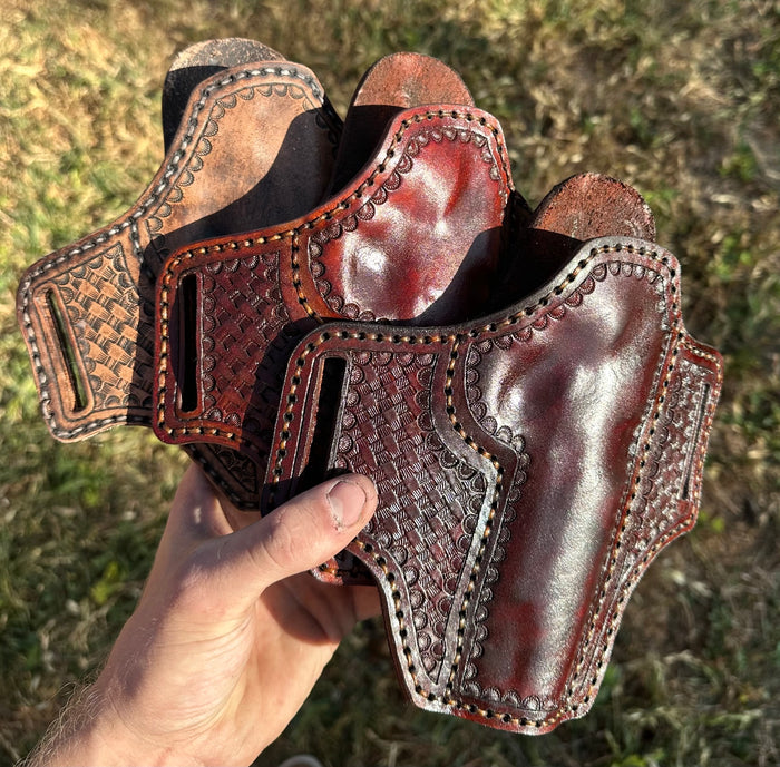 Handmade Leather 1911 Holster (Kimber, Colt, Springfield) – Tooled Leather