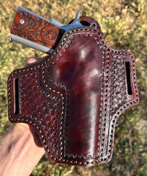 Handmade Leather 1911 Holster (Kimber, Colt, Springfield) – Tooled Leather