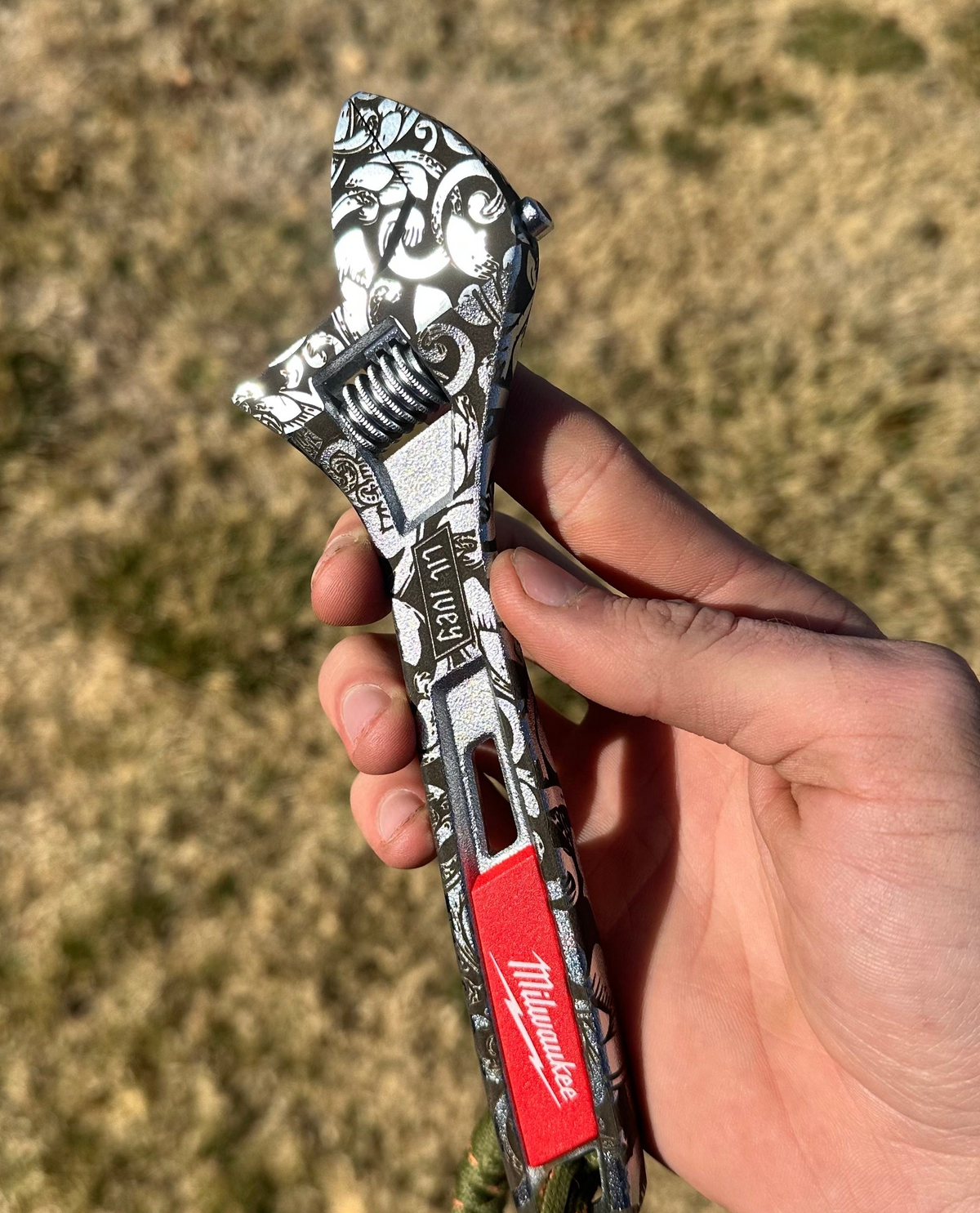 Custom Engraved Milwaukee 8" Adjustable Wrench — Personalized Tool Gift