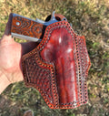 Handmade Leather 1911 Holster (Kimber, Colt, Springfield) – Tooled Leather view 8
