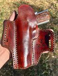 Handmade Leather 1911 Holster (Kimber, Colt, Springfield) – Tooled Leather view 10
